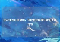 逆战实名注册查询，守护游戏健康环境的关键环节