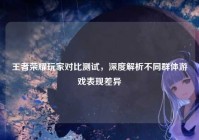 王者荣耀玩家对比测试，深度解析不同群体游戏表现差异