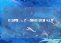 游戏停服，12 月 6 日的游戏世界休止符