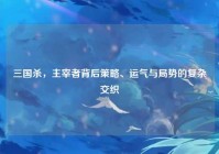 三国杀，主宰者背后策略、运气与局势的复杂交织