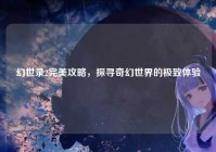 幻世录2完美攻略，探寻奇幻世界的极致体验