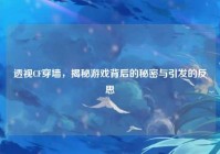 透视CF穿墙，揭秘游戏背后的秘密与引发的反思