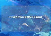 CSGO商店权限深度剖析与全面解读