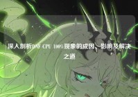 深入剖析DNF CPU 100%现象的成因、影响及解决之道