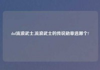 dnf流浪武士,流浪武士的传说勋章选哪个?