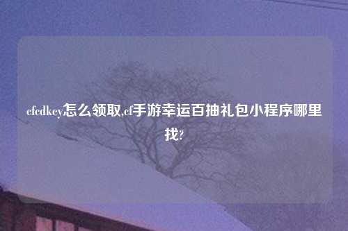 cfcdkey怎么领取,cf手游幸运百抽礼包小程序哪里找?