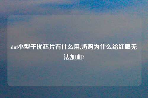 dnf小型干扰芯片有什么用,奶妈为什么给红眼无法加血?