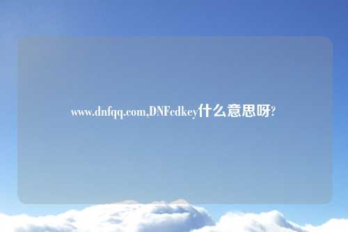 www.dnfqq.com,DNFcdkey什么意思呀?