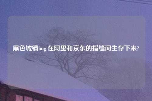 黑色城镇bug,在阿里和京东的指缝间生存下来?