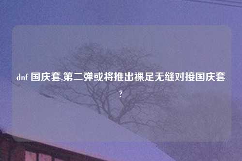 dnf 国庆套,第二弹或将推出裸足无缝对接国庆套?