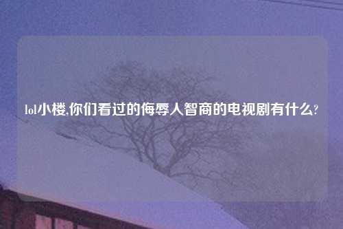 lol小楼,你们看过的侮辱人智商的电视剧有什么?