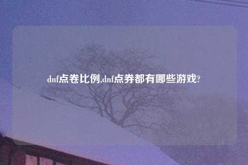 dnf点卷比例,dnf点券都有哪些游戏?