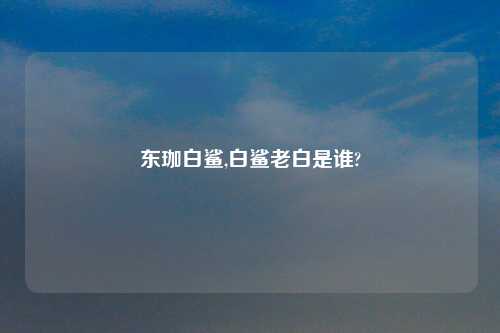 东珈白鲨,白鲨老白是谁?