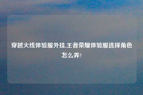 穿越火线体验服外挂,王者荣耀体验服选择角色怎么弄?