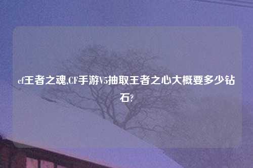 cf王者之魂,CF手游V5抽取王者之心大概要多少钻石?