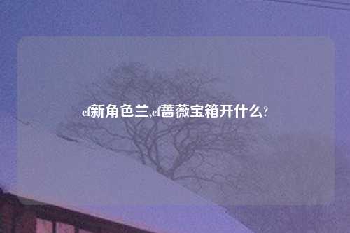 cf新角色兰,cf蔷薇宝箱开什么?