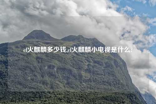 cf火麒麟多少钱,cf火麒麟小电视是什么?