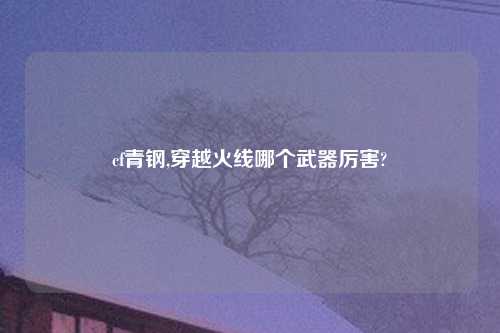 cf青钢,穿越火线哪个武器厉害?