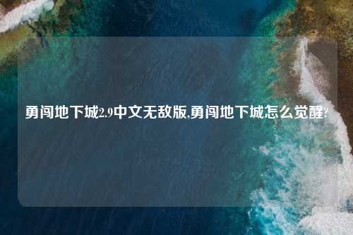 勇闯地下城2.9中文无敌版,勇闯地下城怎么觉醒?
