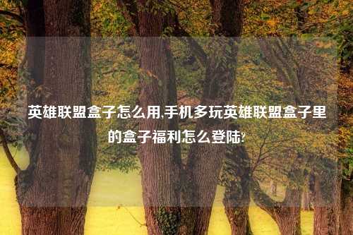 英雄联盟盒子怎么用,手机多玩英雄联盟盒子里的盒子福利怎么登陆?