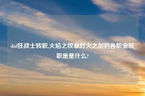 dnf狂战士转职,火焰之纹章烈火之剑的各职业转职是是什么?
