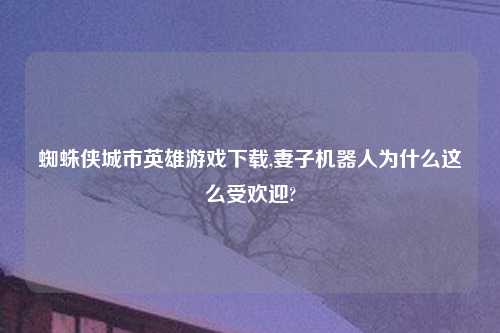 蜘蛛侠城市英雄游戏怎么玩,妻子机器人为什么这么受欢迎?