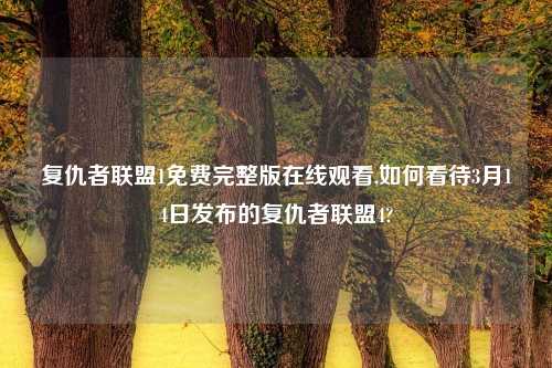 复仇者联盟1免费完整版在线观看,如何看待3月14日发布的复仇者联盟4?