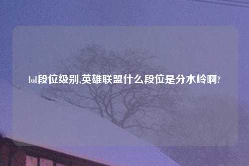 lol段位级别,英雄联盟什么段位是分水岭啊?