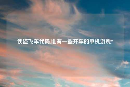 侠盗飞车代码,谁有一些开车的单机游戏?