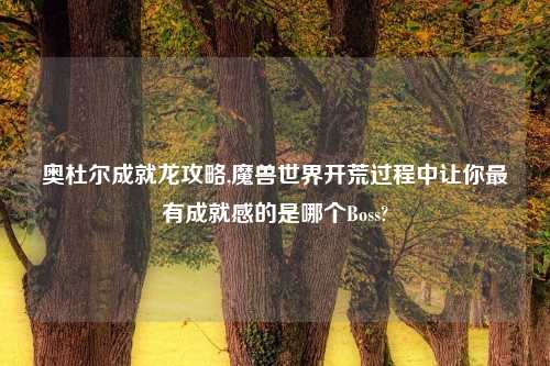 奥杜尔成就龙攻略,魔兽世界开荒过程中让你最有成就感的是哪个Boss?