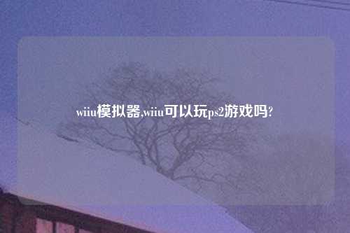 wiiu模拟器,wiiu可以玩ps2游戏吗?