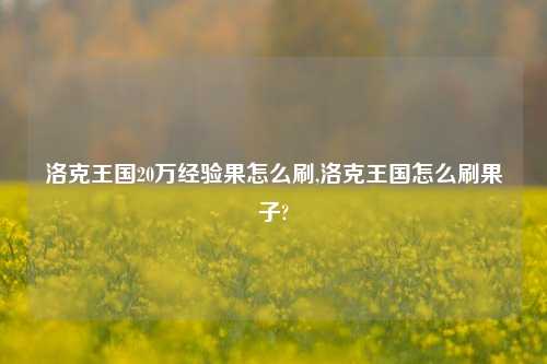 洛克王国20万经验果怎么刷,洛克王国怎么刷果子?