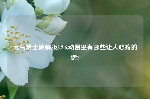 元气骑士解锁版3.2.6,动漫里有哪些让人心疼的话?