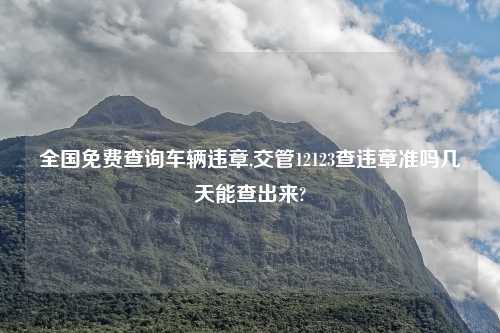 全国免费查询车辆违章,交管12123查违章准吗几天能查出来?