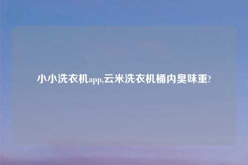 小小洗衣机app,云米洗衣机桶内臭味重?