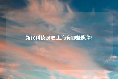 新民科技股吧,上海有哪些媒体?