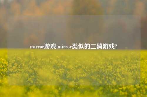 mirror游戏,mirror类似的三消游戏?