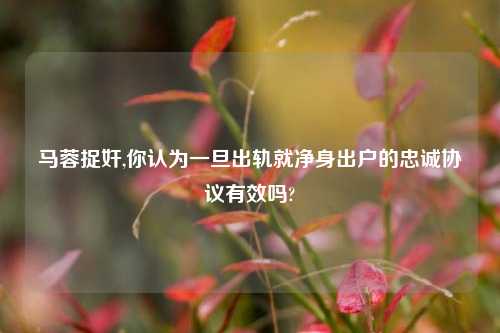 马蓉捉奸,你认为一旦出轨就净身出户的忠诚协议有效吗?