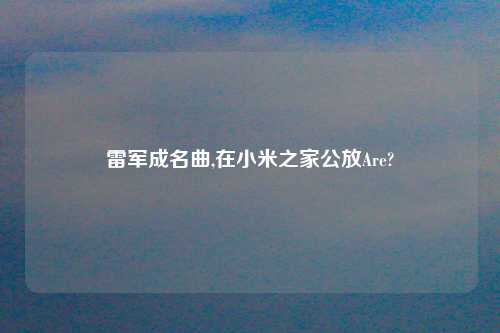 雷军成名曲,在小米之家公放Are?