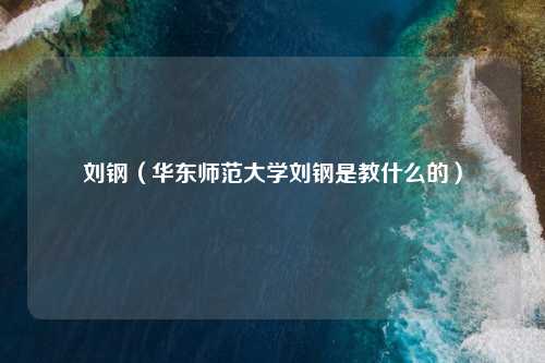 刘钢（华东师范大学刘钢是教什么的）