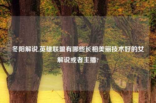 冬阳解说,英雄联盟有哪些长相美丽技术好的女解说或者主播?