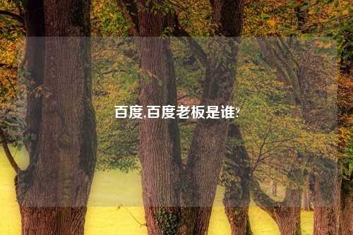 百度,百度老板是谁?