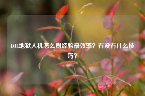 LOL地狱人机怎么刷经验最效率？有没有什么技巧？