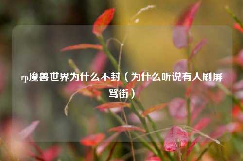 rp魔兽世界为什么不封（为什么听说有人刷屏骂街）