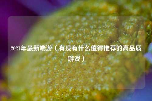2021年最新端游（有没有什么值得推荐的高品质游戏）