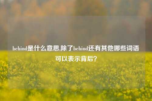behind是什么意思,除了behind还有其他哪些词语可以表示背后？