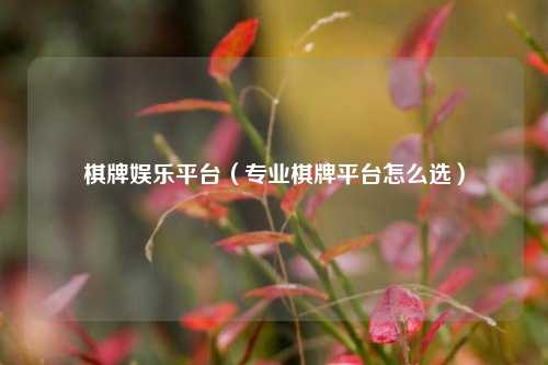 棋牌娱乐平台（专业棋牌平台怎么选）