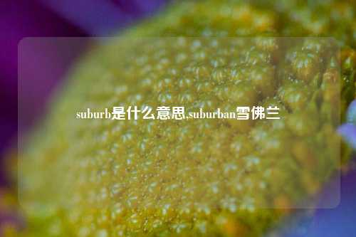 suburb是什么意思,suburban雪佛兰