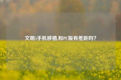 文明5手机移植,和PC版有差距吗？