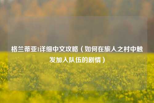 格兰蒂亚1详细中文攻略（如何在旅人之村中触发加入队伍的剧情）